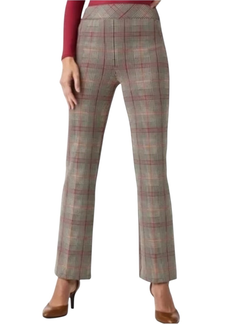 Spanx Perfect Kick Flare Ponte Plaid Trousers| 2X